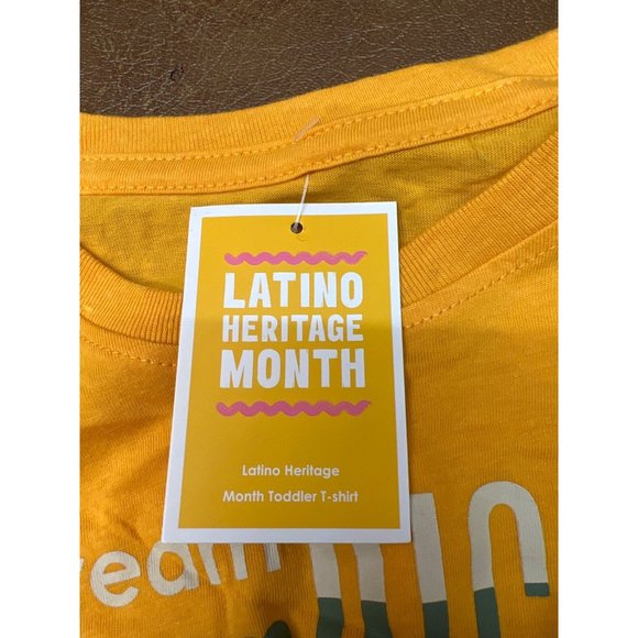 Latino Heritage Month Toddler Dream Big Long Sleeve T-Shirt Yellow Size 5T - Picture 5 of 7